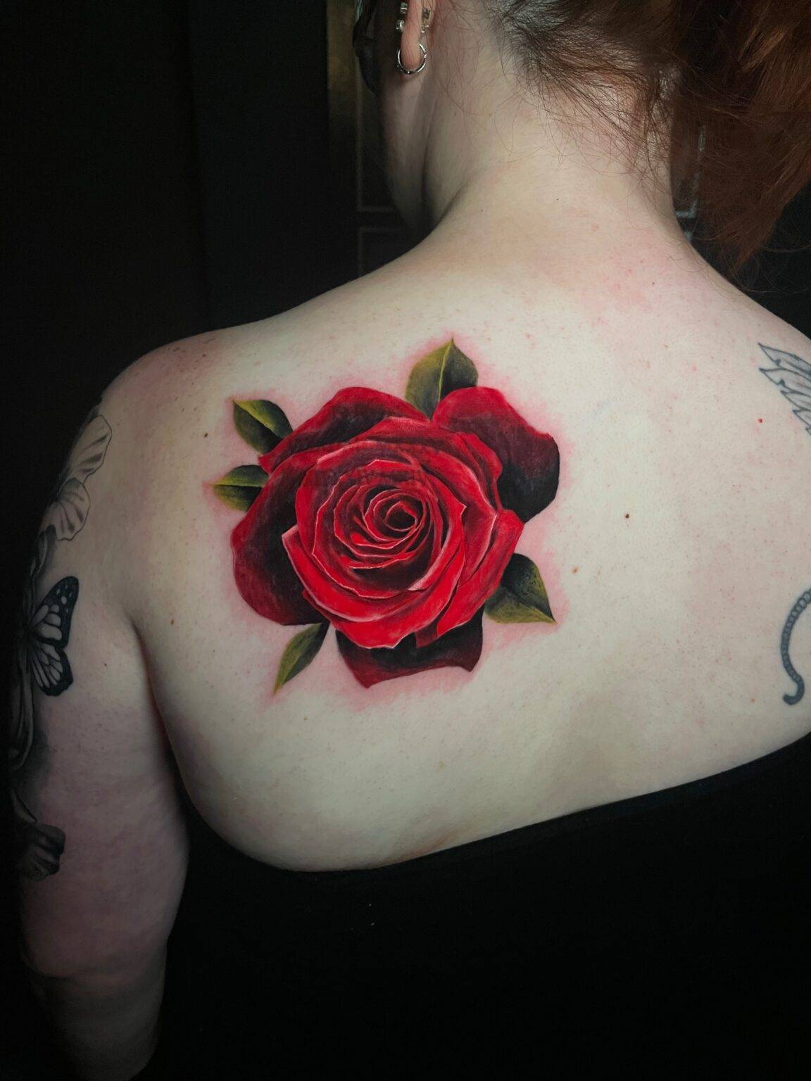Realistic red rose tattoo - vibrant and detailed